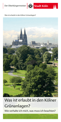 Was ist erlaubt in den Kölner Grünanlagen?