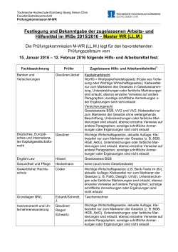 Hilfsmittelliste - Technische Hochschule Nürnberg
