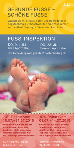 FUSS-INSPEKTION GESUNDE FÜSSE – SCHÖNE FÜSSE