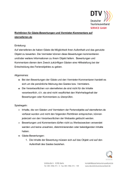 Richtlinien für Gäste und Vermieter