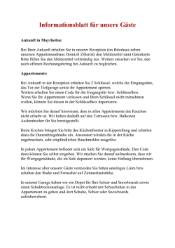 Informationsblatt f&uuml;r G&auml;ste