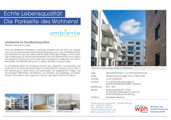 Echte Lebensqualit&auml;t: Die Parkseite des Wohnens!