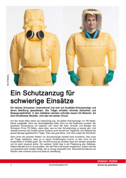 Ein Schutzanzug f&uuml;r schwierige Eins&auml;tze - TB