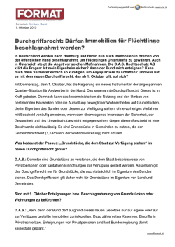 D&uuml;rfen Immobilien f&uuml;r Fl&uuml;chtlinge beschlagnahmt werden?