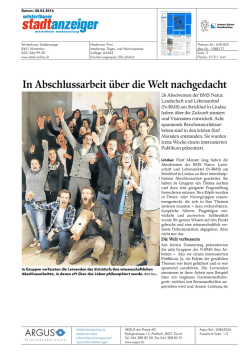 In Abschlussarbeit &uuml;ber die elt nachgedacht