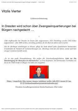 In Dresden wird schon &uuml;ber