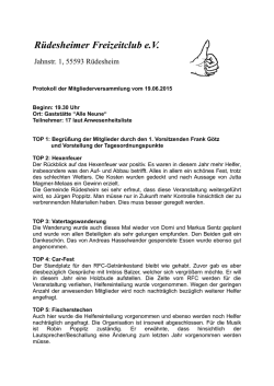 Protokoll der Mitgliederversammlung am 19.06.2015