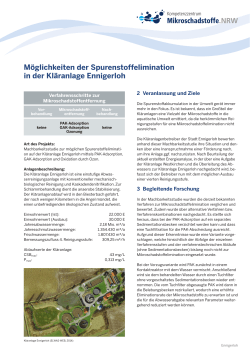 Mikroschadstoffe.NRW Möglichkeiten der Spurenstoffelimination in