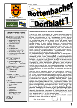 Inhaltsverzeichnis - gemeinde rottenbach