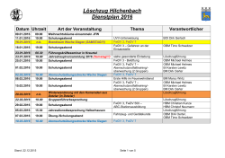 Dienstplan 2016 - Löschzug Hilchenbach