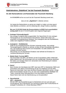 Hinweise zur Einf&uuml;hrung des Digitalfunks bei der FF Bamberg
