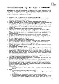 Dokumentation des St&auml;ndigen Ausschusses vom 21.01.2016