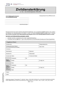 Wunsch auf Zuweisung zu einer Zivildiensteinrichtung