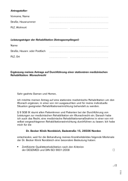 Formular Wunsch- und Wahlrecht Dr. Becker Klinik Norddeich
