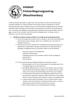 Infoblatt zur Fristverlängerung - Fachschaft MACH/CIW