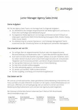 Junior Manager Agency Sales (m/w)