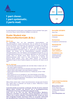 Dualer Student m|w Wirtschaftsinformatik (B.Sc.)