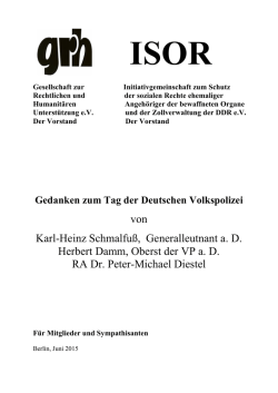 Gedanken zum Tag der Deutschen Volkspolizei