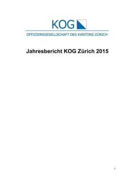 Jahresbericht KOG Z&uuml;rich 2015 - Offiziersgesellschaft des Kantons