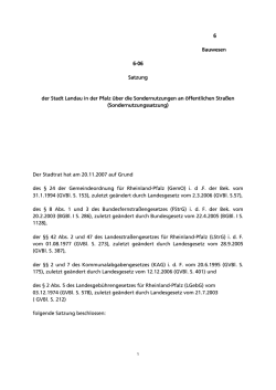 Sondernutzungssatzung geändert durch Satzung vom 17.12.2015
