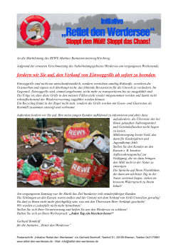 Offener Brief an die Rewe Geschäftleitung