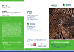 JAHRESPROGRAMM 2016 Sterbe- und Trauerbegleitung der