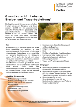 Grundkurs f&uuml;r Lebens-, Sterbe- und