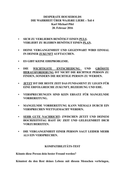 DIE WAHRHEIT &Uuml;BER WAHRE LIEBE - Teil 4 - Outline