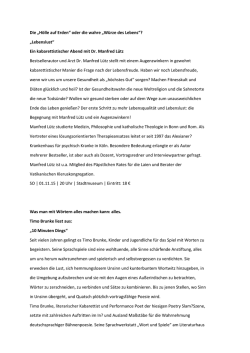 Die &bdquo;H&ouml;lle auf Erden&ldquo; oder die wahre &bdquo;W&uuml;rze des Lebens