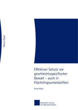 Effektiver Schutz vor geschlechtsspezifischer Gewalt