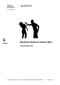 Häusliche Gewalt im Kanton Bern, Jahresstatistik 2014