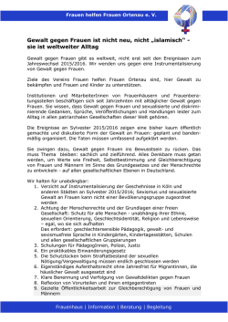 Gewalt gegen Frauen ist nicht neu, nicht „islamisch“