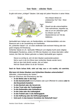 Guter Glaube - schlechter Glaube