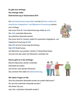 Diskriminierung in Deutschland 2015 Die Anti