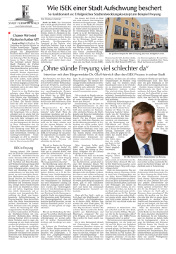 „Ohne stünde Freyung viel schlechter da“ Wie ISEK einer Stadt