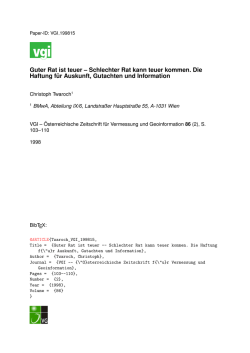 Guter Rat ist teuer - Schlechter Rat kann teuer kommen. Die Haftung