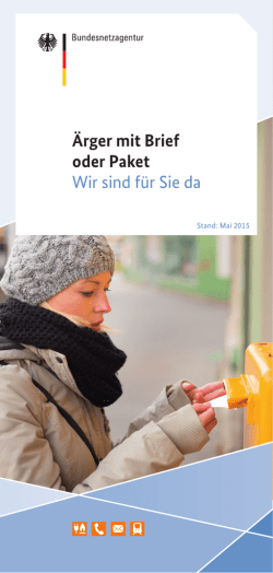 Serviceheft: Post - Bundesnetzagentur