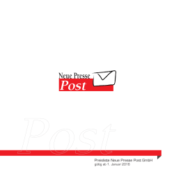 / Anzeigen - Neue Presse Post GmbH