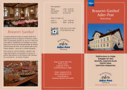 Flyer zum - Brauereigasthof Adler-Post