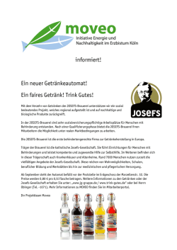 informiert! Ein neuer Getr&auml;nkeautomat! Ein faires Getr&auml;nk! Trink Gutes!