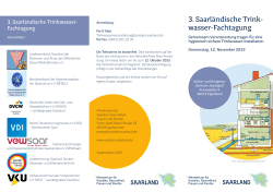 3. Saarländische Trink- wasser-Fachtagung