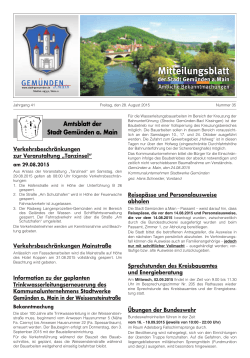 Mitteilungsblatt Nr. 35 vom 28.08.2015