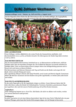 Informationsbroschuere Zeltlager 2016