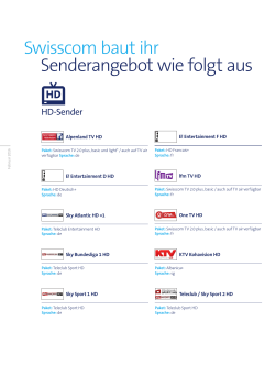 Swisscom baut ihr Senderangebot wie folgt aus