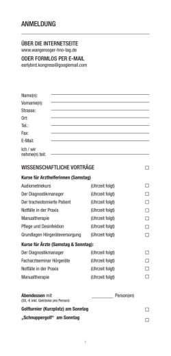 dieses Formular - Wangerooger HNO-Tag