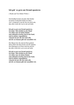 Ich geh&acute; so gern am Strand spazieren