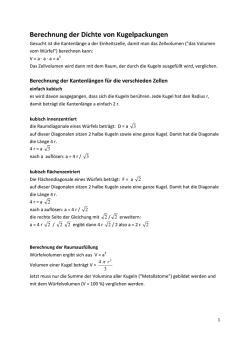 Berechnung der Dichte von Kugelpackungen