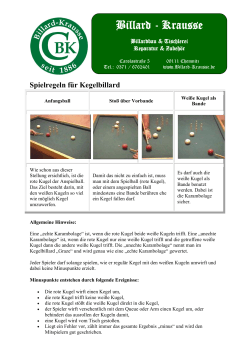 Spielregeln für Kegelbillard - Billard