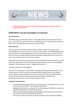 SPAM-Welle nach den Anschlägen in Frankreich