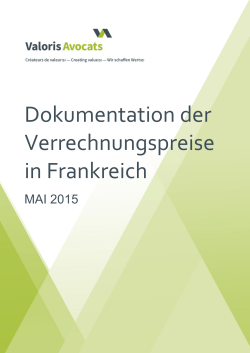 Dokumentation der Verrechnungspreise in Frankreich